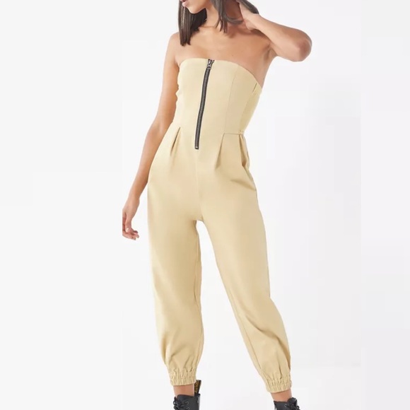 UO Urban Outfitters Echo Twill Zip Front Jumpsuit Size S - Picture 1 of 14